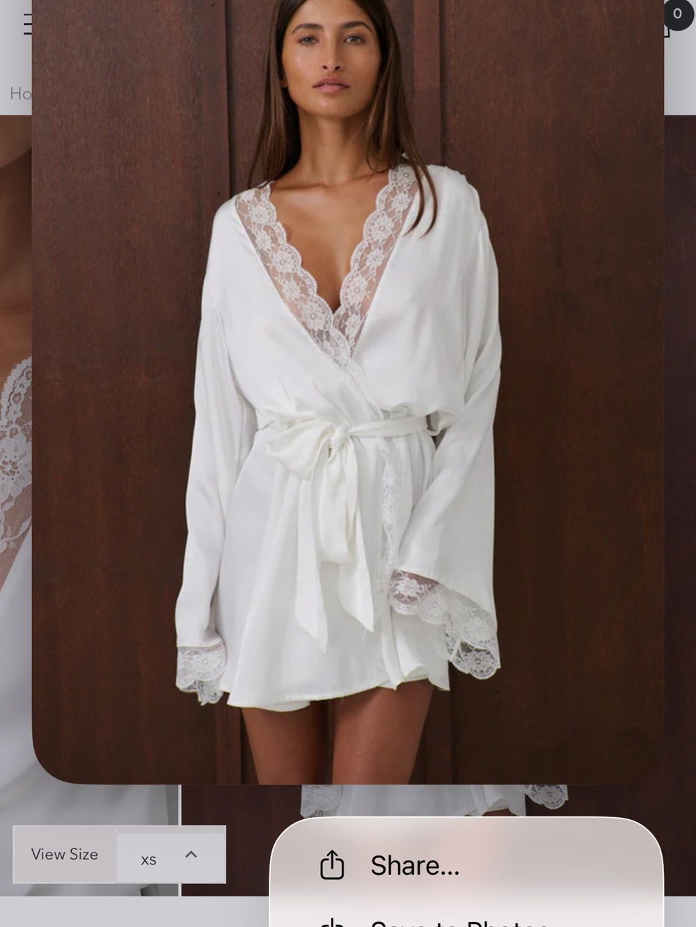 NWT Kat The Label Sidney Robe Ivory Size XS/S